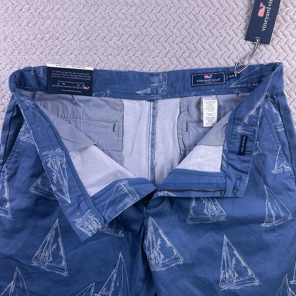 Vineyard Vines Breaker Pants All over print Blue Sail Boat Men’s 36x30 Golf NWT - Picture 4 of 16